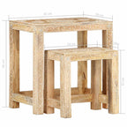vidaXL 2-tlg. Handbemaltes Beistelltisch-Set Massivholz Mango