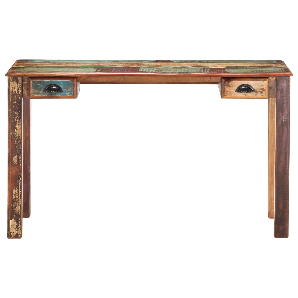 vidaXL Schreibtisch 130x55x76 cm Altholz Massiv