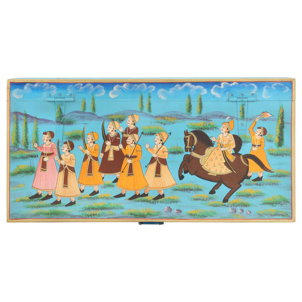 vidaXL Handbemalte Aufbewahrungsbox 80×40×40 cm Mango Massivholz