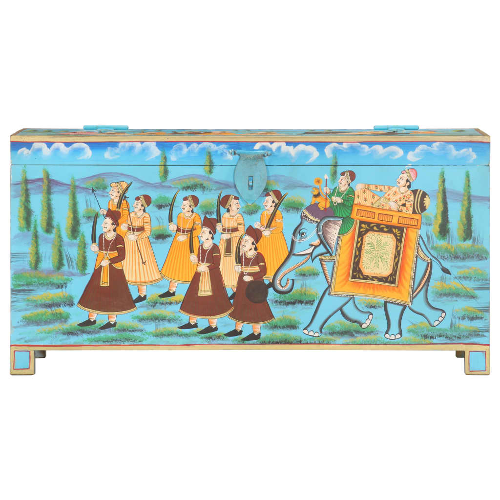 vidaXL Handbemalte Aufbewahrungsbox 80×40×40 cm Mango Massivholz