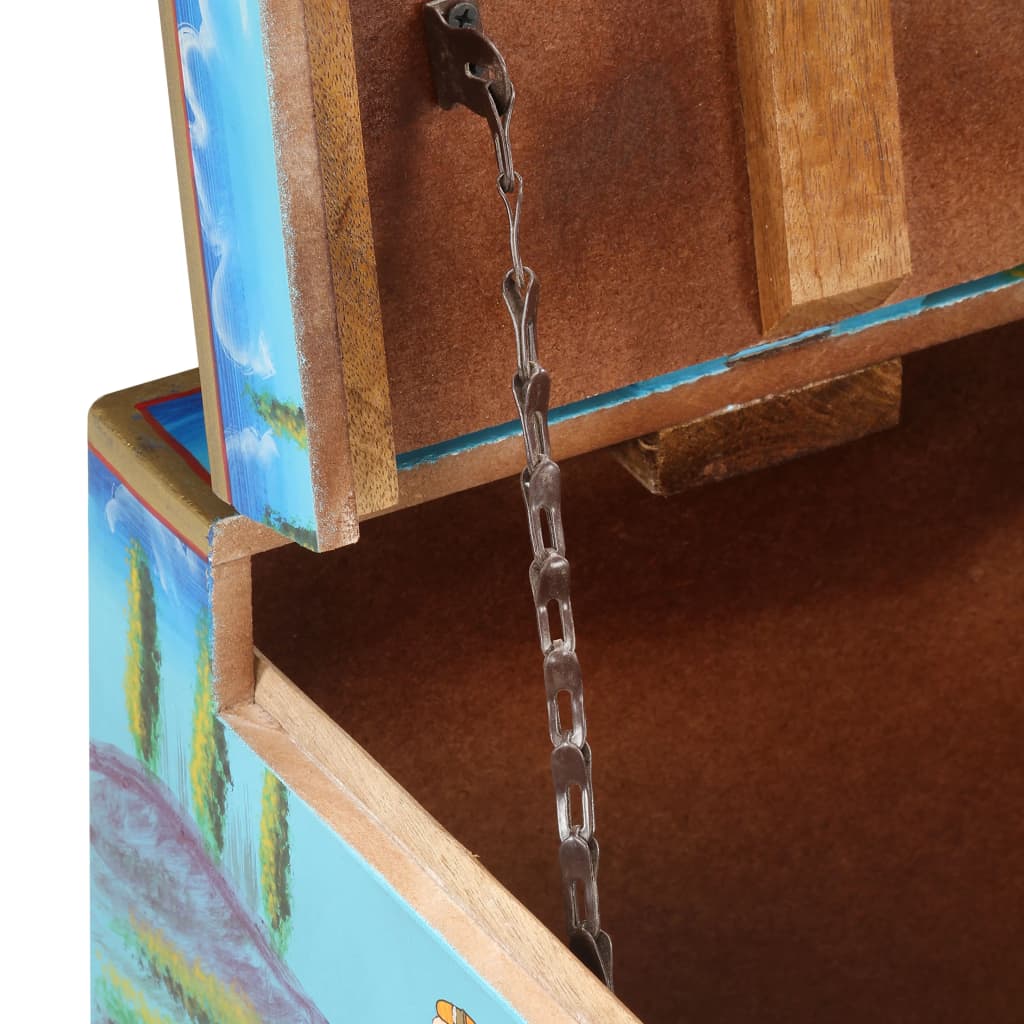 vidaXL Handbemalte Aufbewahrungsbox 80×40×40 cm Mango Massivholz