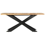 vidaXL Esstisch 180 x 90 x 76 cm Raues Mango-Massivholz