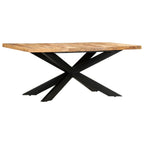 vidaXL Esstisch 180 x 90 x 76 cm Raues Mango-Massivholz
