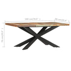 vidaXL Esstisch 180 x 90 x 76 cm Recyceltes Massivholz