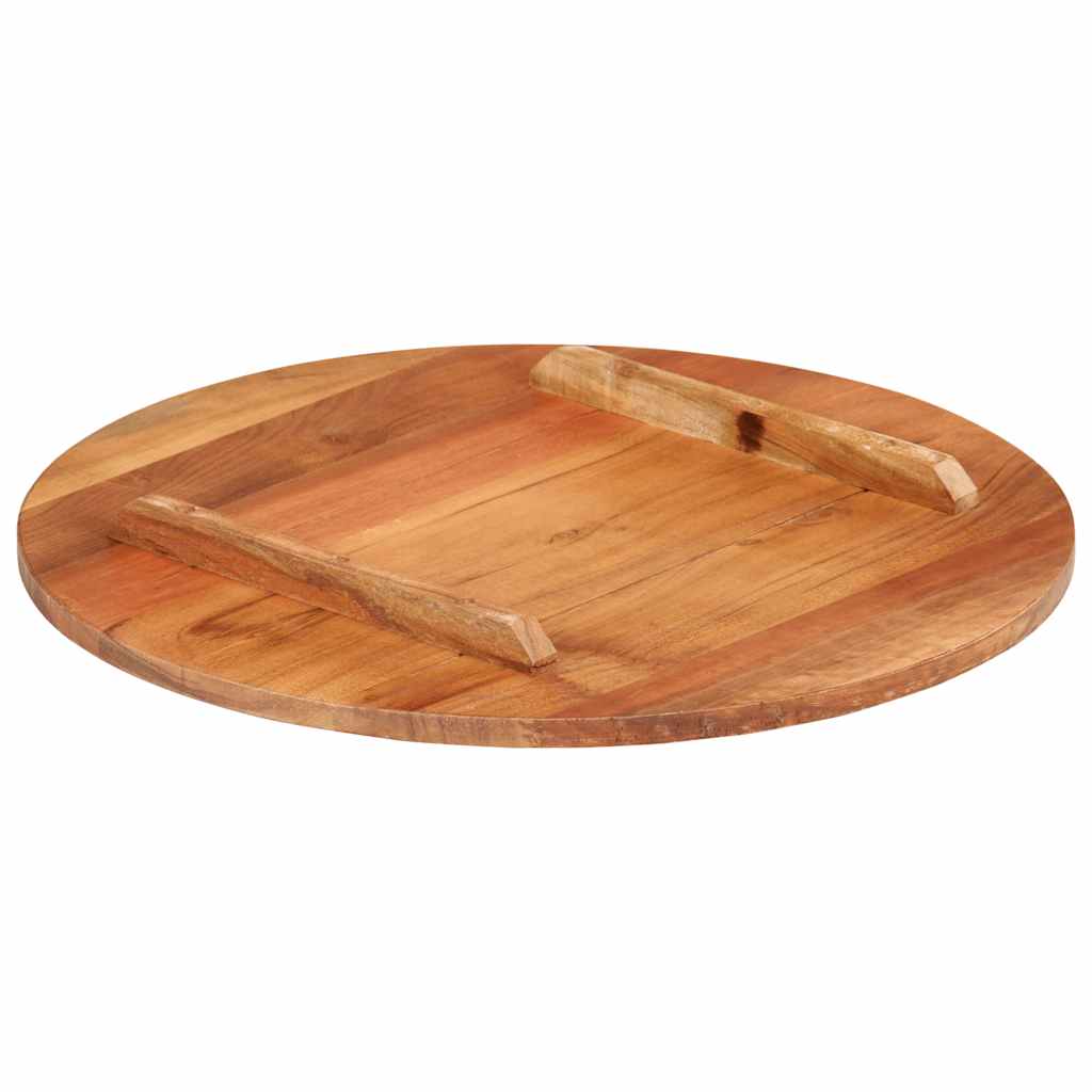 vidaXL Tischplatte Massivholz Akazie Rund 15-16 mm 50 cm