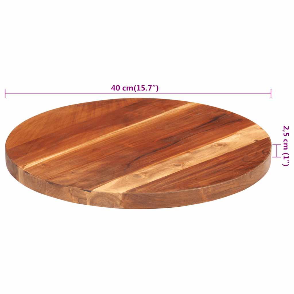 vidaXL Tischplatte Massivholz Palisander Rund 25-27 mm 40 cm