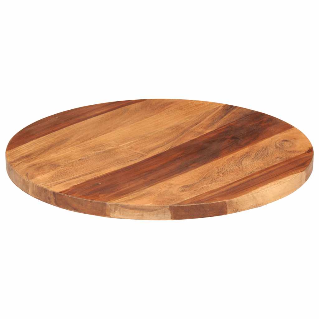 vidaXL Tischplatte Massivholz Akazie Rund 25-27 mm 50 cm