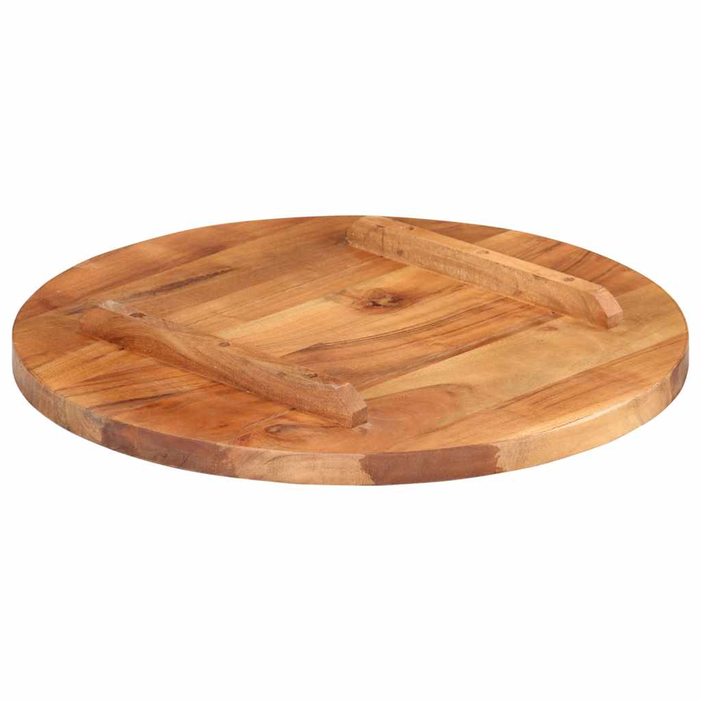vidaXL Tischplatte Massivholz Akazie Rund 25-27 mm 50 cm