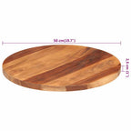 vidaXL Tischplatte Massivholz Akazie Rund 25-27 mm 50 cm