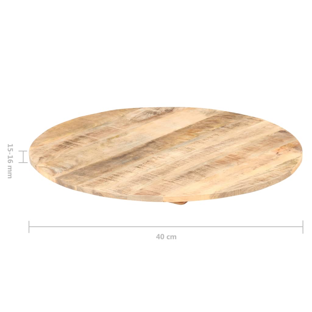 vidaXL Tischplatte Massivholz Mango Rund 15-16 mm 40 cm
