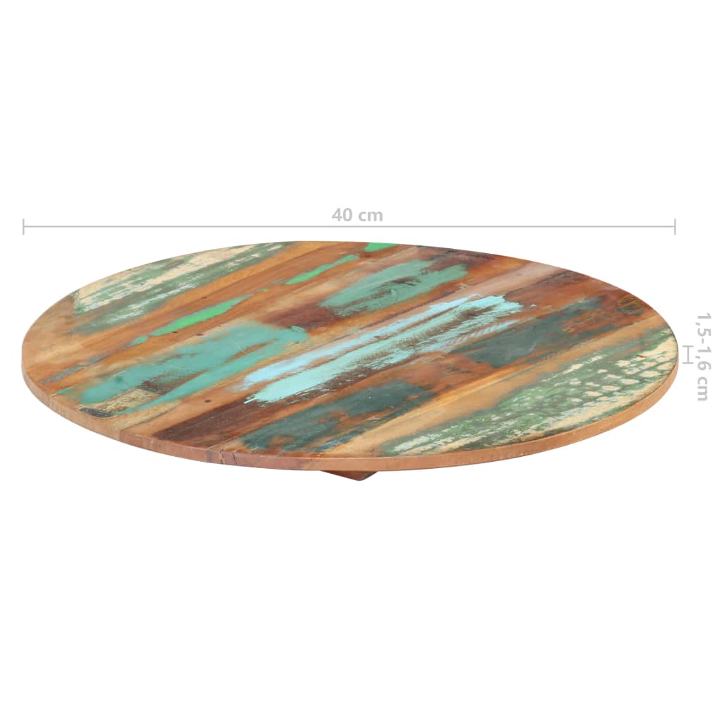 vidaXL Tischplatte Rund 40 cm 15-16 mm Altholz Massiv