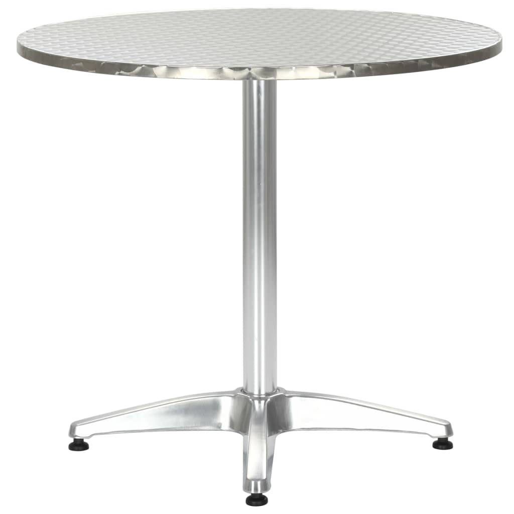 vidaXL Gartentisch Silbern 80x70 cm Aluminium