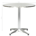 vidaXL Gartentisch Silbern 80x70 cm Aluminium