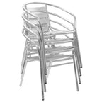 vidaXL 5-tlg. Garten-Essgruppe Aluminium Silbern