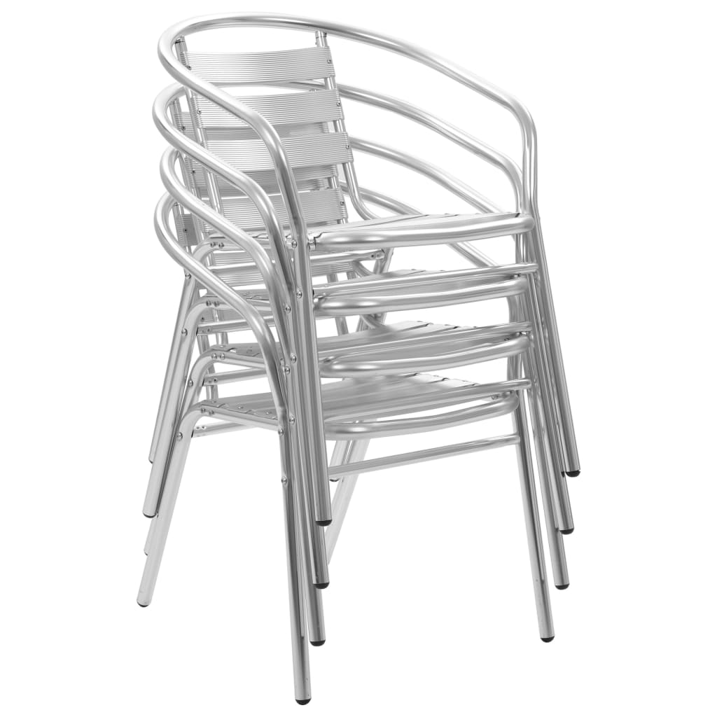 vidaXL 5-tlg. Garten-Essgruppe Aluminium Silbern