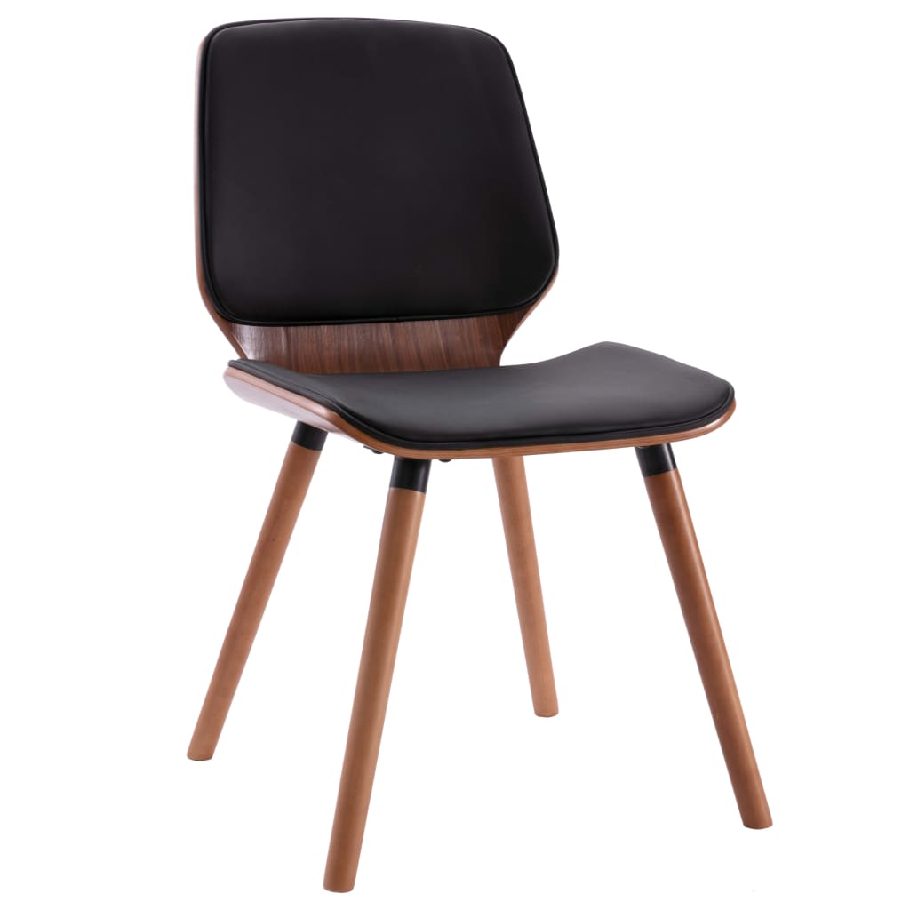 vidaXL Esszimmerstühle 2 Stk. Schwarz Kunstleder
