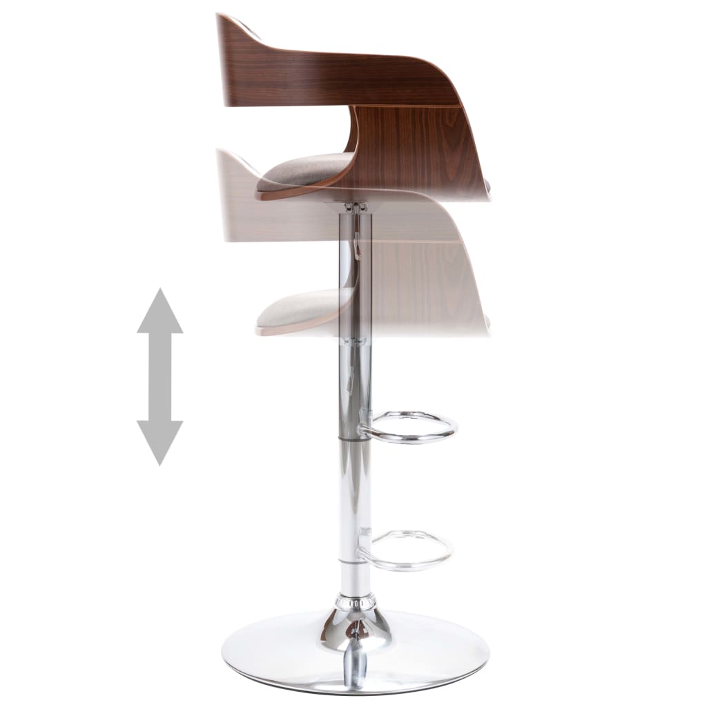 vidaXL Barhocker Sperrholz und Taupe Stoff