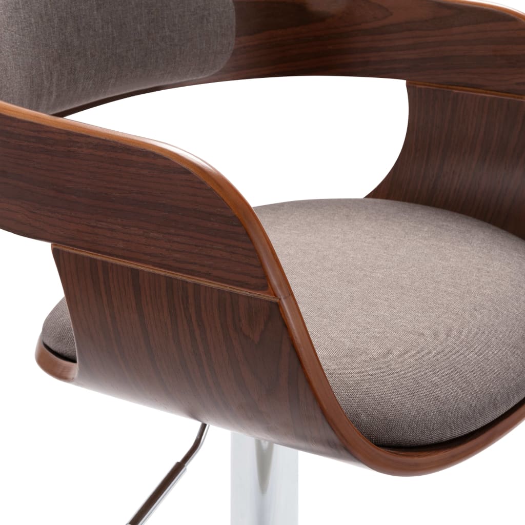 vidaXL Barhocker Sperrholz und Taupe Stoff