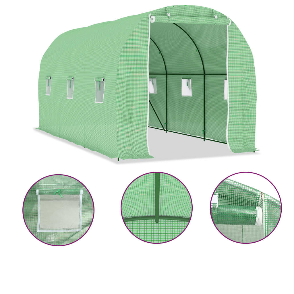 vidaXL Gewächshaus 9 m² 4,5x2x2 m