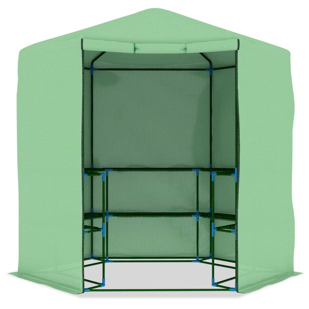 vidaXL Gewächshaus mit Ablagen Stahl 227x223 cm