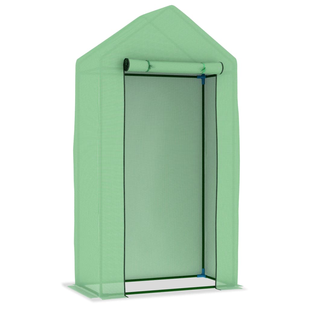 vidaXL Gewächshaus mit Stahlrahmen 0,5 m² 1x0,5x1,9 m