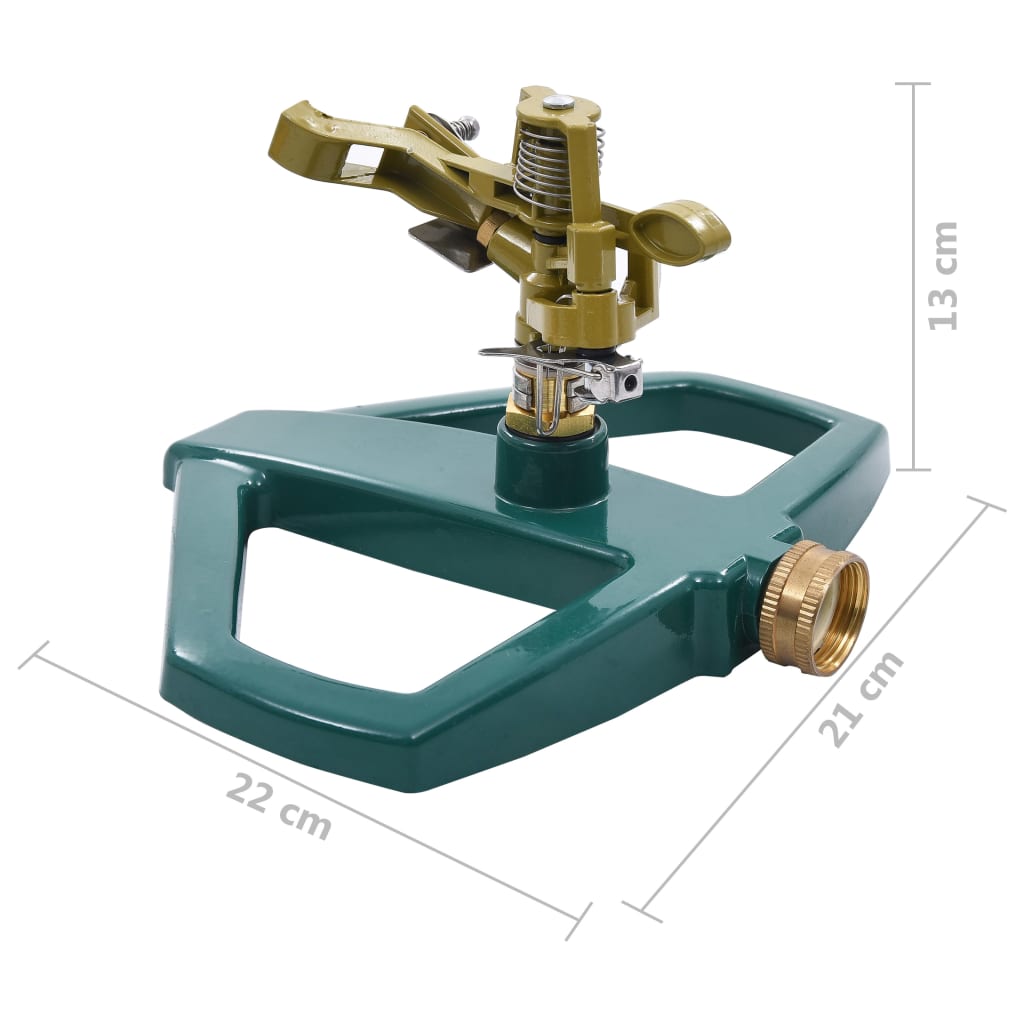vidaXL Rotierender Sprinkler Grün 21×22×13 cm Metall