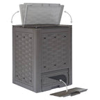 vidaXL Gartenkomposter 2 Stk. Braun 60x60x83cm 600 L Kunststoff Rattan