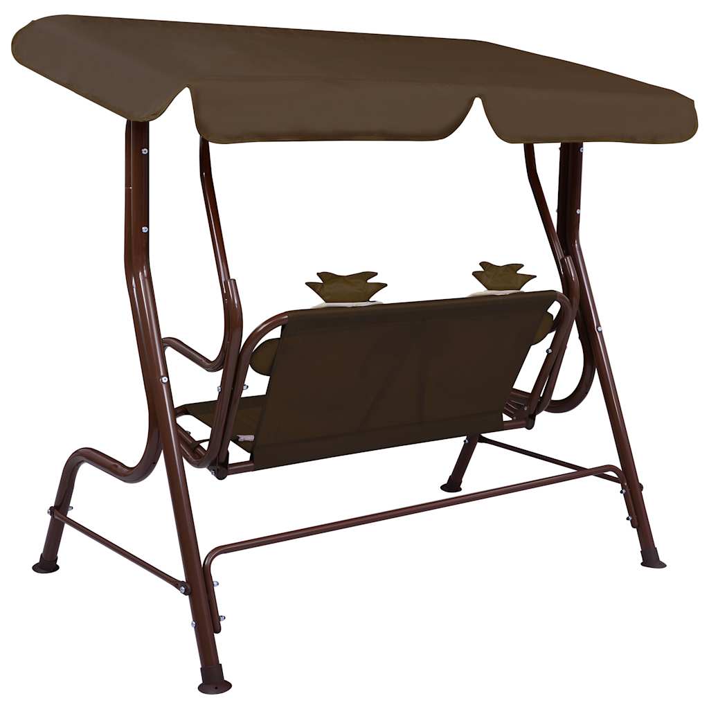 vidaXL Kinder-Hollywoodschaukel Braun 115×75×110 cm Stoff