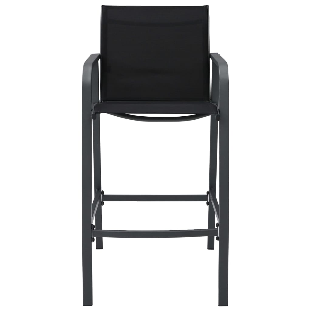 vidaXL Garten-Barstühle 4 Stk. Schwarz Textilene