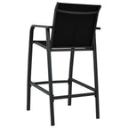 vidaXL Garten-Barstühle 4 Stk. Schwarz Textilene