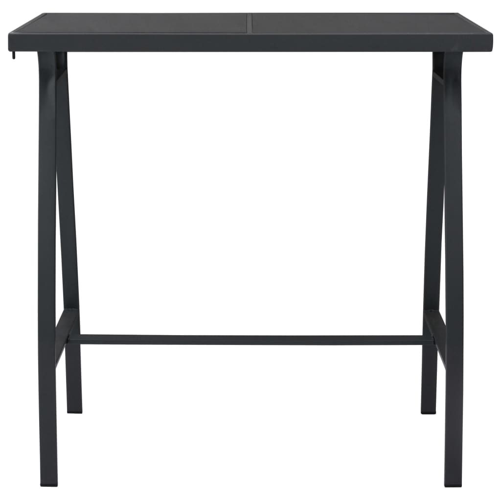 vidaXL Garten-Bartisch Schwarz 110x60x110 cm Hartglas