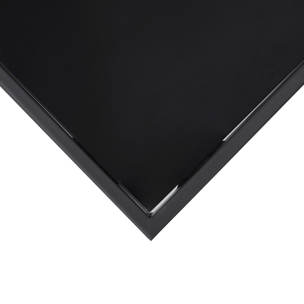 vidaXL Garten-Bartisch Schwarz 110x60x110 cm Hartglas