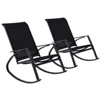 vidaXL Garten-Schaukelstühle 2 Stk. Textilene Schwarz