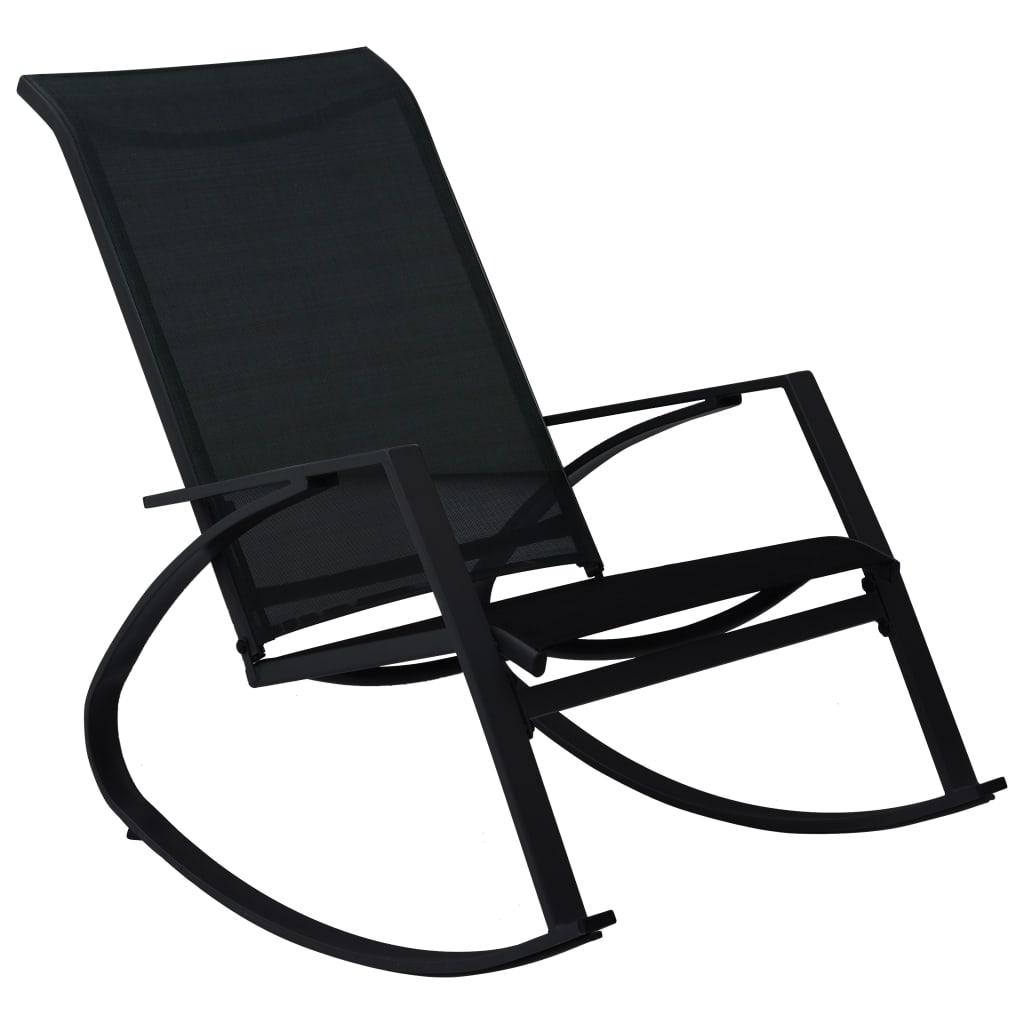 vidaXL Garten-Schaukelstühle 2 Stk. Textilene Schwarz