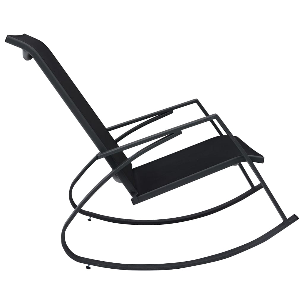 vidaXL Garten-Schaukelstühle 2 Stk. Textilene Schwarz