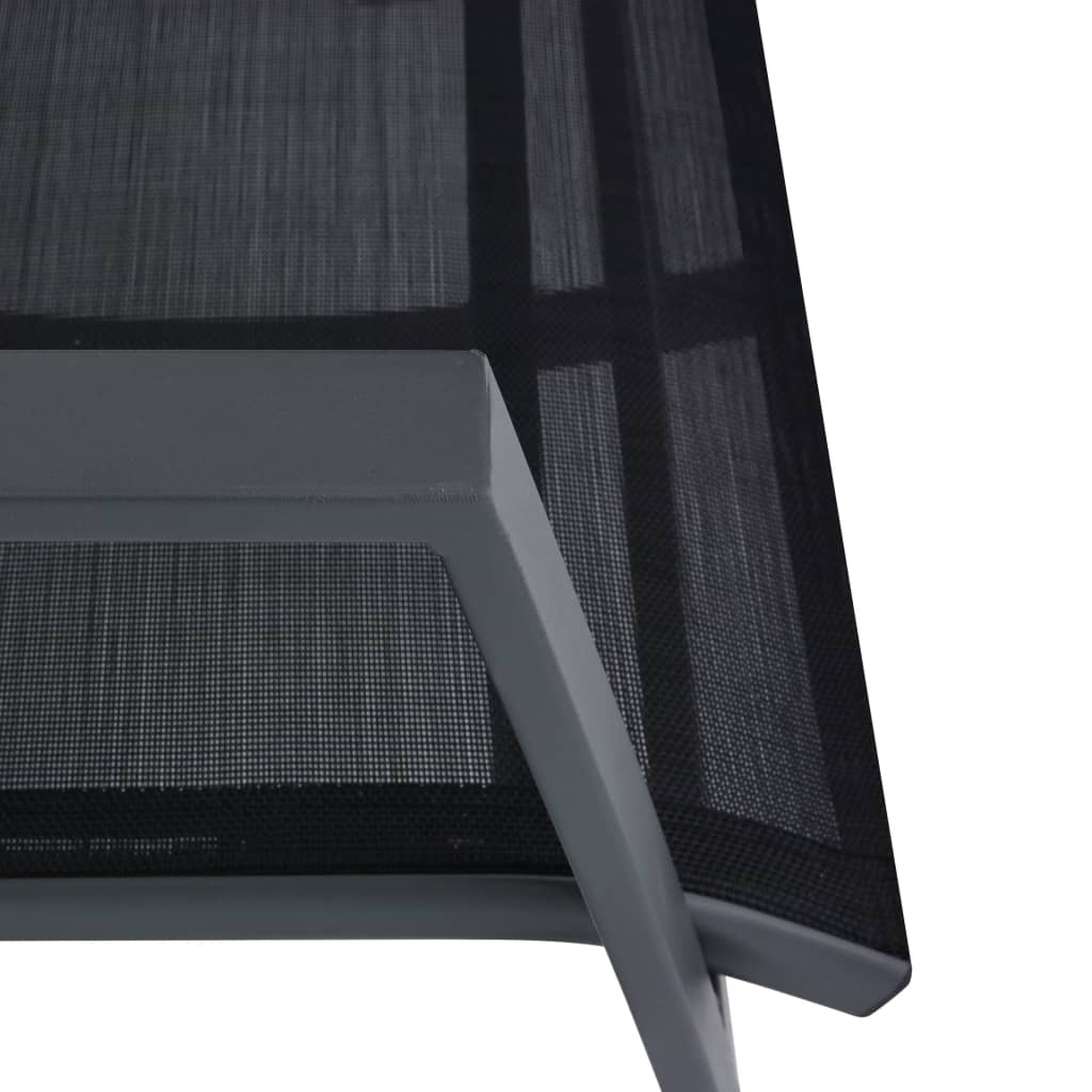 vidaXL Garten-Schaukelstühle 2 Stk. Textilene Schwarz
