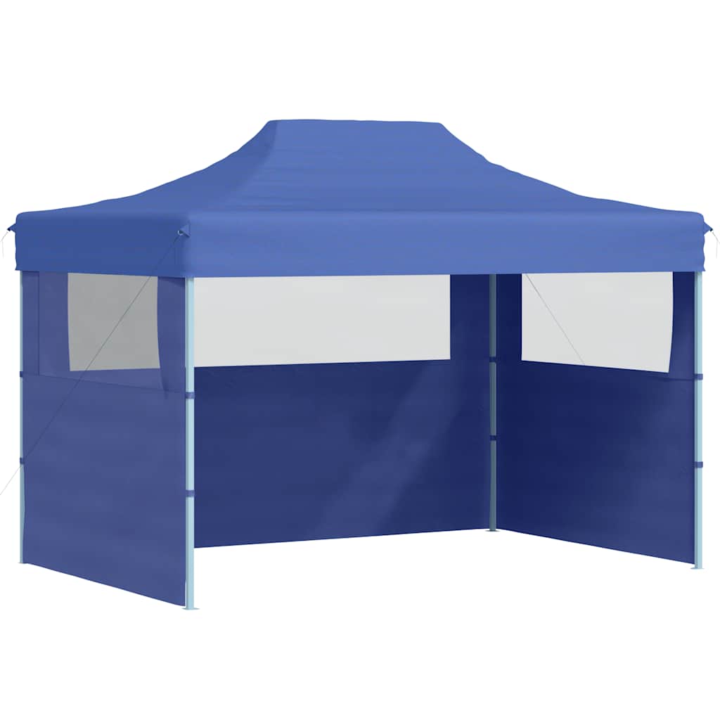 vidaXL Profi-Partyzelt Faltbar mit 3 Seitenwänden 3×4m Stahl Blau