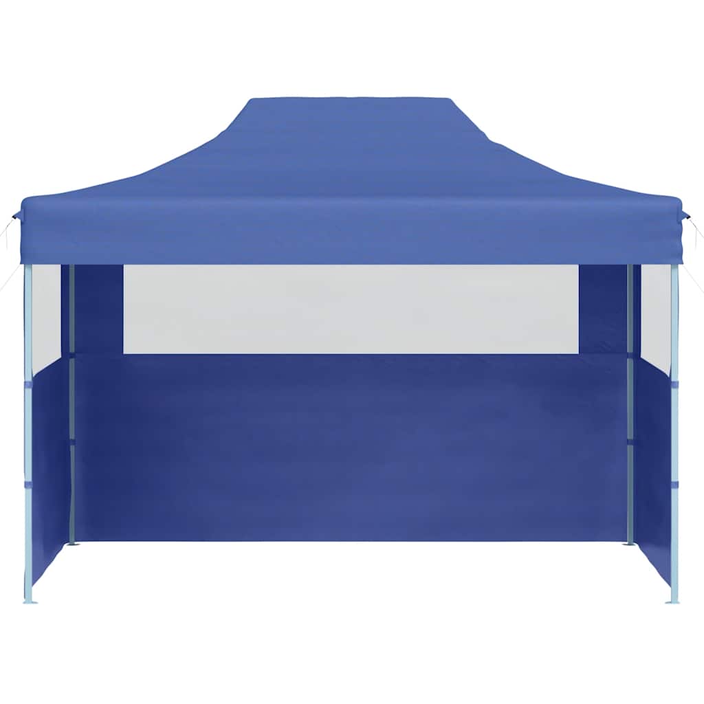 vidaXL Profi-Partyzelt Faltbar mit 3 Seitenwänden 3×4m Stahl Blau