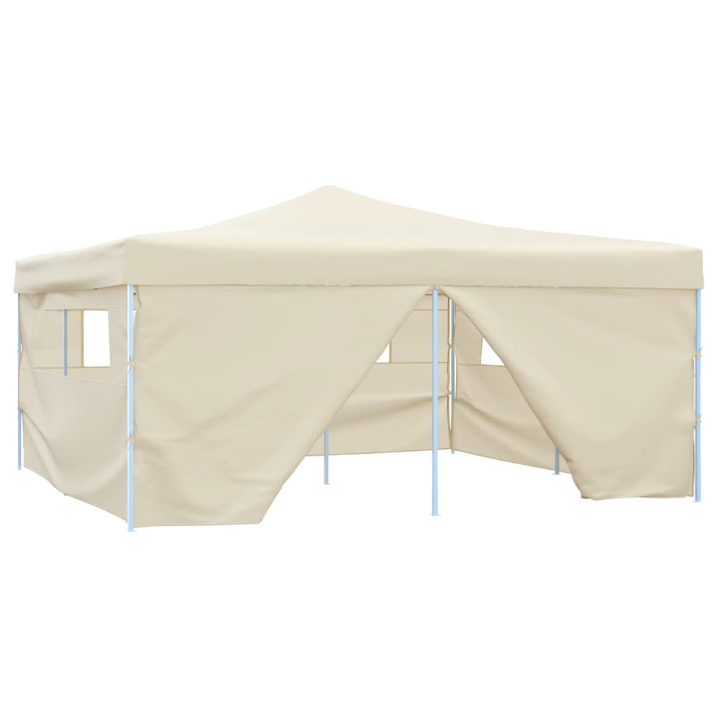 vidaXL Faltpavillon mit 4 Seitenwänden 5x5 m Creme