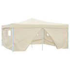 vidaXL Faltpavillon mit 4 Seitenwänden 5x5 m Creme