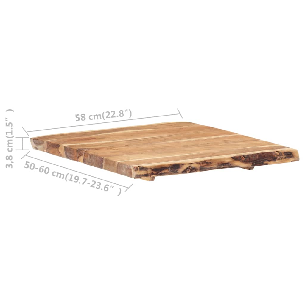 vidaXL Tischplatte Massivholz Akazie 58x(50-60)x3,8 cm
