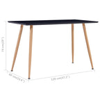 vidaXL Esstisch Schwarz und Eichefarben 120×60×74 cm MDF