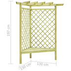 vidaXL Eckpergola mit Bank 130×130×197 cm Kiefernholz Imprägniert