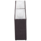 vidaXL Garten-Hochbeet mit 2 Töpfen 90x20x40cm Poly Rattan Schwarz