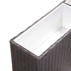 vidaXL Garten-Hochbeet mit 2 Töpfen 90x20x40cm Poly Rattan Schwarz