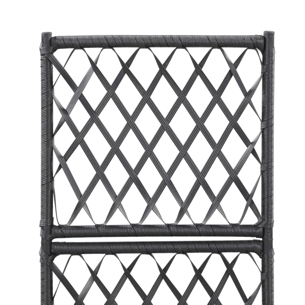 vidaXL Hochbeet mit Rankgitter 1 Topf 30x30x107cm Poly Rattan Schwarz