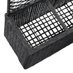 vidaXL Hochbeet mit Rankgitter 3 Töpfe 83×30×130cm Poly Rattan Schwarz