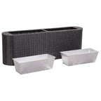 vidaXL Garten-Hochbeet 120×24×40 cm Poly Rattan Schwarz