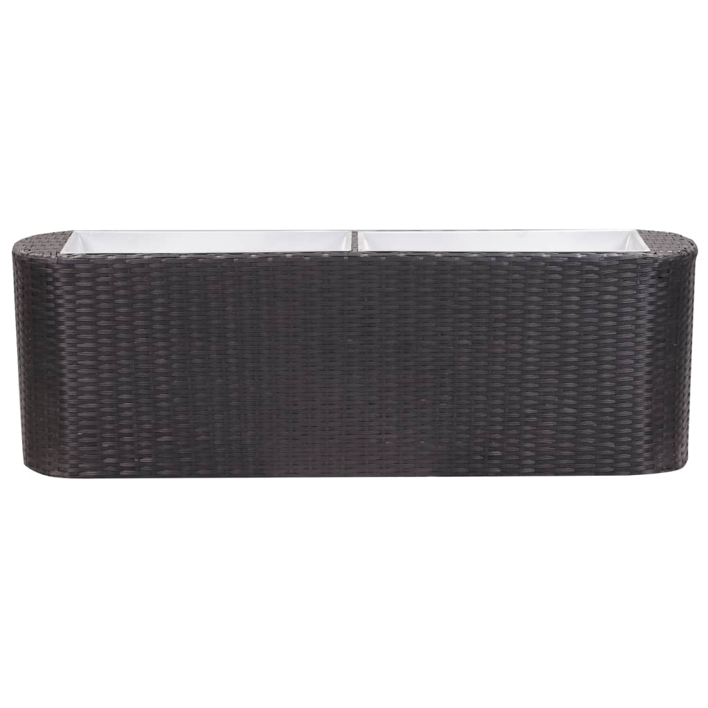 vidaXL Garten-Hochbeet 120×24×40 cm Poly Rattan Schwarz