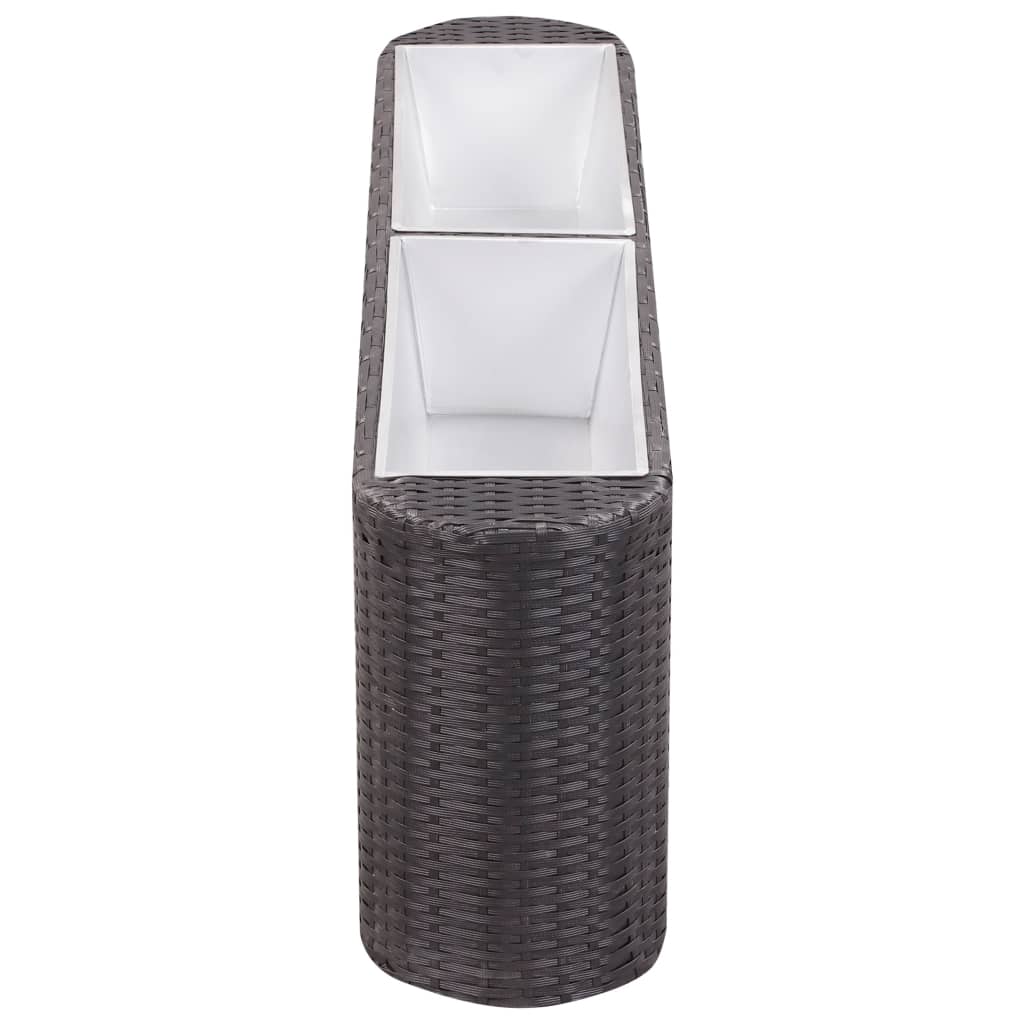 vidaXL Garten-Hochbeet 120×24×40 cm Poly Rattan Schwarz
